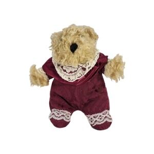 VTG Russ Berrie Bear Alexandra Collection 6 Inch Plush Red Velvet